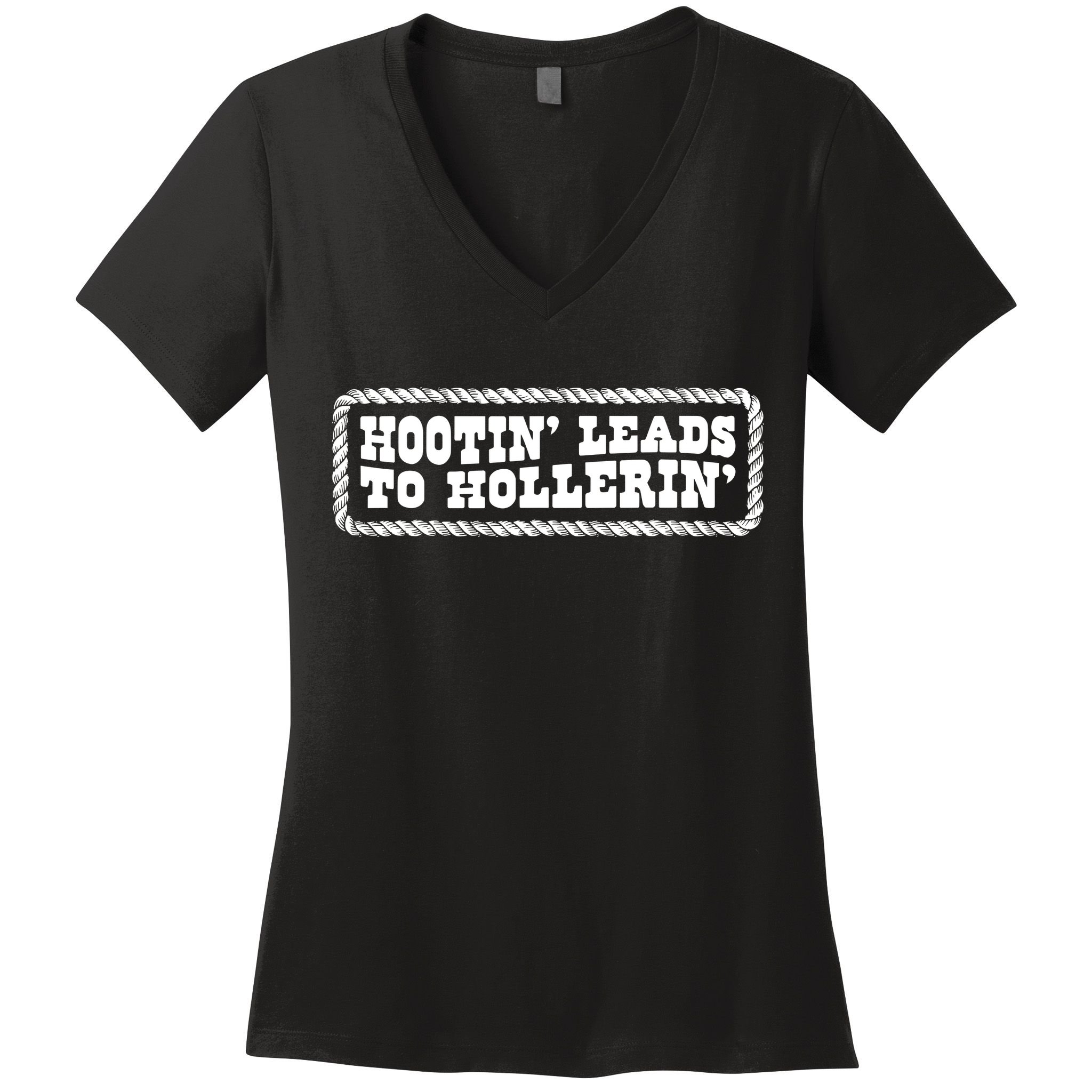 Hootin Leads To Hollerin Groovy Women's V-Neck T-Shirt