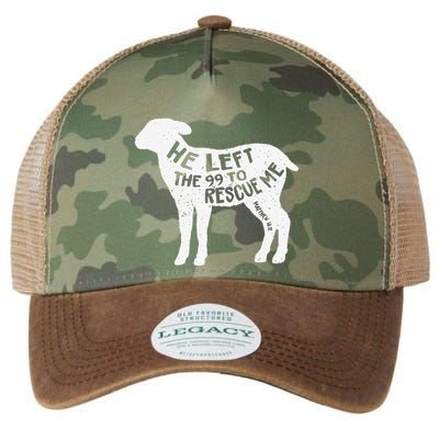 He Left The 99 To Rescue Me Matthew 1812 Lamb Christian Legacy Tie Dye Trucker Hat