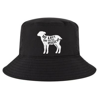 He Left The 99 To Rescue Me Matthew 1812 Lamb Christian Cool Comfort Performance Bucket Hat