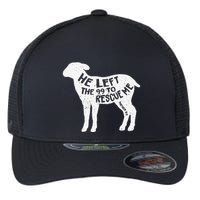He Left The 99 To Rescue Me Matthew 1812 Lamb Christian Flexfit Unipanel Trucker Cap
