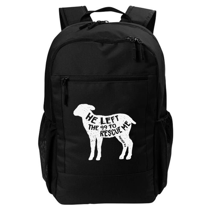 He Left The 99 To Rescue Me Matthew 1812 Lamb Christian Backpack