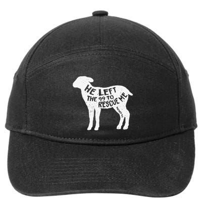 He Left The 99 To Rescue Me Matthew 1812 Lamb Christian 7-Panel Snapback Hat