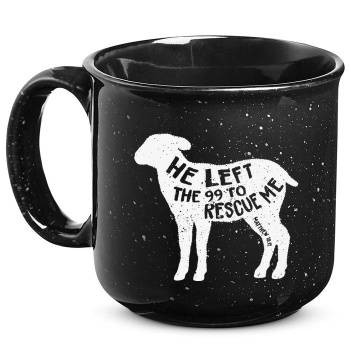 He Left The 99 To Rescue Me Matthew 1812 Lamb Christian 15oz Campfire Ceramic Mug