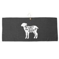 He Left The 99 To Rescue Me Matthew 1812 Lamb Christian Large Microfiber Waffle Golf Towel