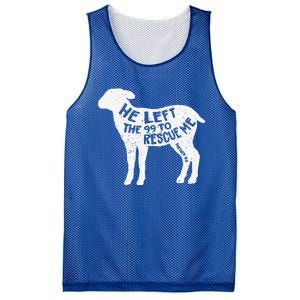 He Left The 99 To Rescue Me Matthew 1812 Lamb Christian Mesh Reversible Basketball Jersey Tank