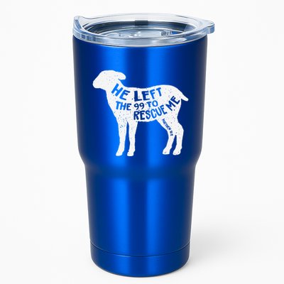 He Left The 99 To Rescue Me Matthew 1812 Lamb Christian Tumbler