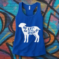 He Left The 99 To Rescue Me Matthew 1812 Lamb Christian Womens Tank Top