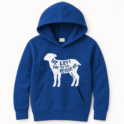 He Left The 99 To Rescue Me Matthew 1812 Lamb Christian Kids Hoodie