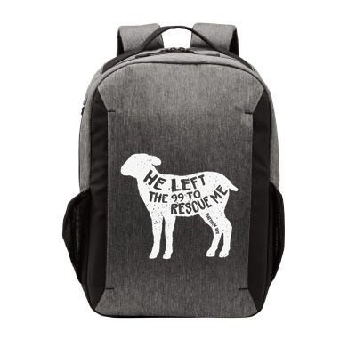 He Left The 99 To Rescue Me Matthew 1812 Lamb Christian Vector Backpack