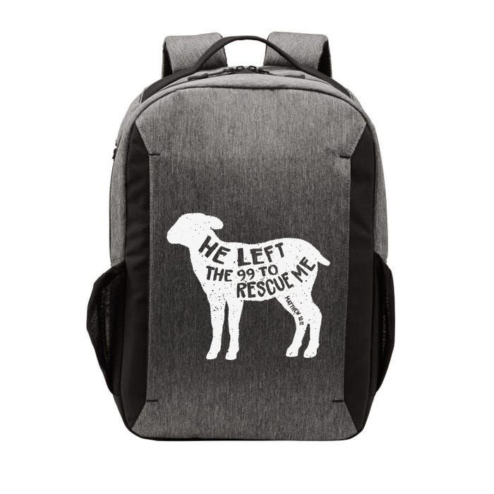 He Left The 99 To Rescue Me Matthew 1812 Lamb Christian Vector Backpack