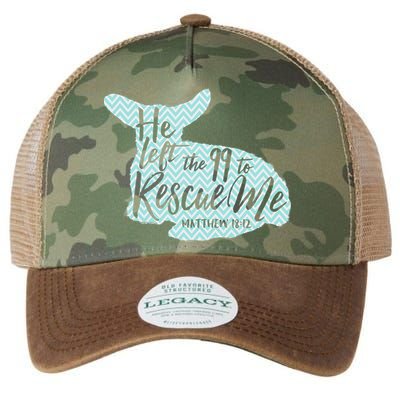 He Left The 99 To Rescue Me Green Chevron Christian Legacy Tie Dye Trucker Hat