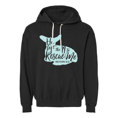 He Left The 99 To Rescue Me Green Chevron Christian Garment-Dyed Fleece Hoodie
