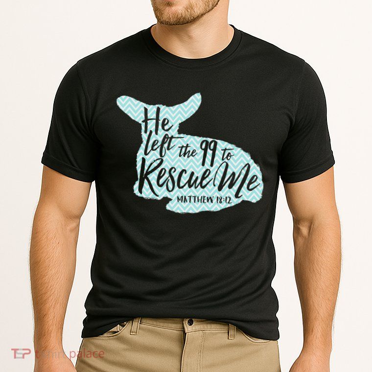 He Left The 99 To Rescue Me Green Chevron Christian Performance Shirt