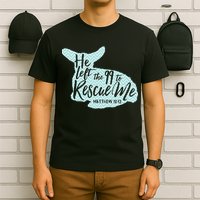 He Left The 99 To Rescue Me Green Chevron Christian T-Shirt