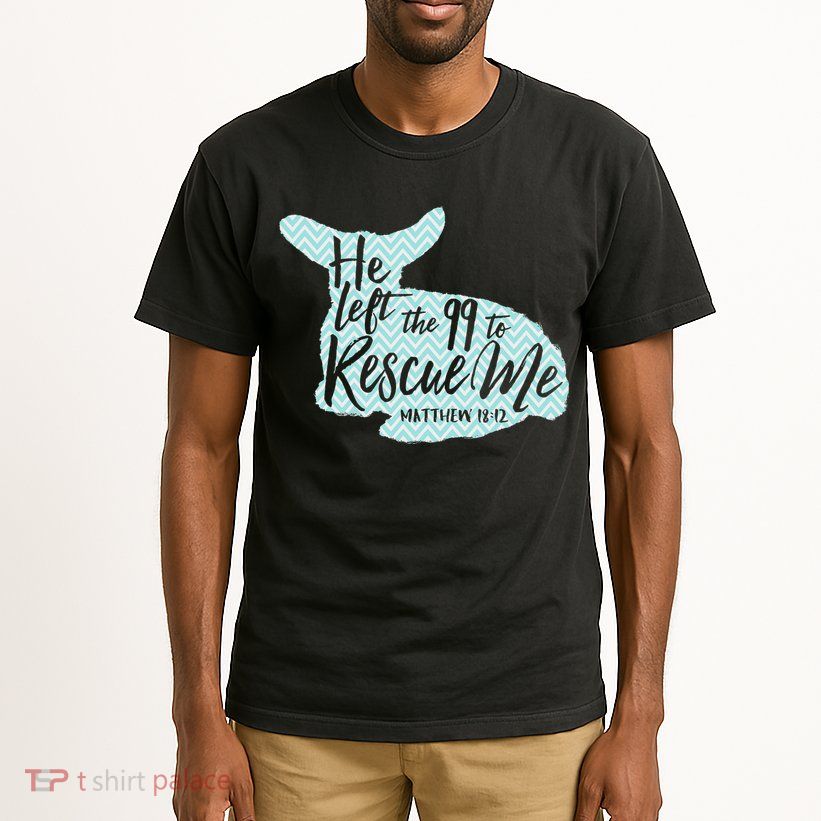 He Left The 99 To Rescue Me Green Chevron Christian Tall T-Shirt