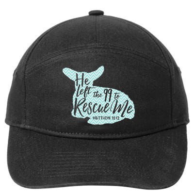 He Left The 99 To Rescue Me Green Chevron Christian 7-Panel Snapback Hat