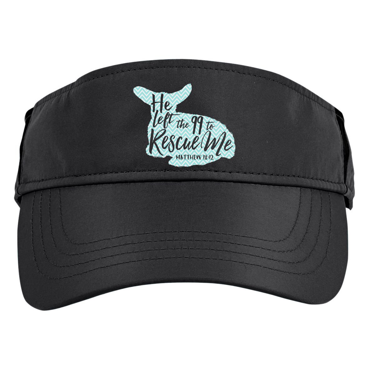 He Left The 99 To Rescue Me Green Chevron Christian Adult Drive Performance Visor