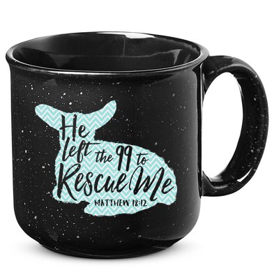 He Left The 99 To Rescue Me Green Chevron Christian 15oz Campfire Ceramic Mug