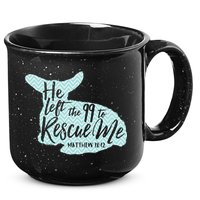 He Left The 99 To Rescue Me Green Chevron Christian 15oz Campfire Ceramic Mug