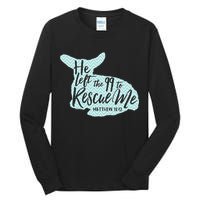 He Left The 99 To Rescue Me Green Chevron Christian Tall Long Sleeve T-Shirt