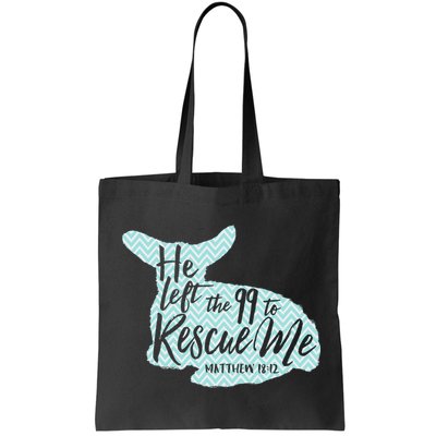 He Left The 99 To Rescue Me Green Chevron Christian Bag