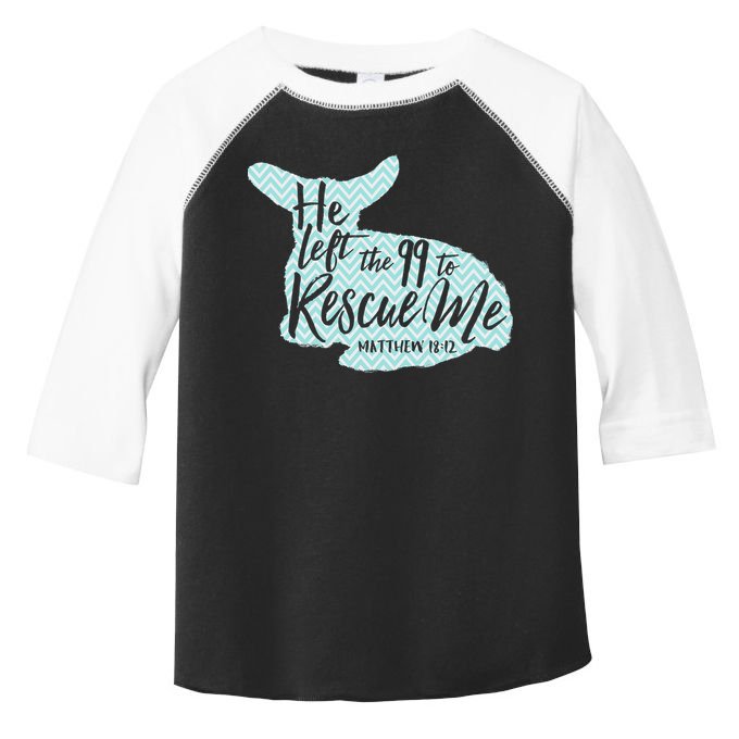 He Left The 99 To Rescue Me Green Chevron Christian Toddler Fine Jersey T-Shirt