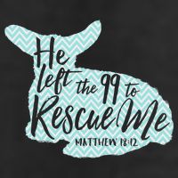 He Left The 99 To Rescue Me Green Chevron Christian Golf Towel