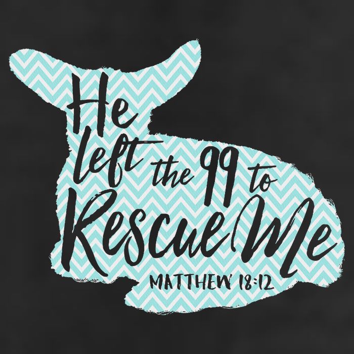 He Left The 99 To Rescue Me Green Chevron Christian Golf Towel