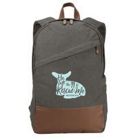He Left The 99 To Rescue Me Green Chevron Christian Cotton Canvas Backpack