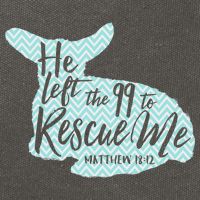 He Left The 99 To Rescue Me Green Chevron Christian Cotton Canvas Backpack