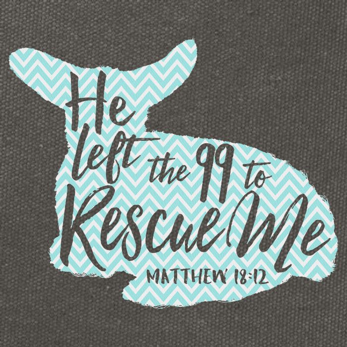 He Left The 99 To Rescue Me Green Chevron Christian Cotton Canvas Backpack