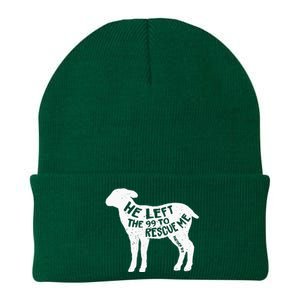 He Left The 99 To Rescue Me Matthew 18:12 Knit Cap Winter Beanie