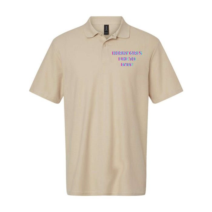 Horny Like To Rave Party Club Festival Raver Softstyle Adult Sport Polo