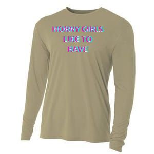 Horny Like To Rave Party Club Festival Raver Cooling Performance Long Sleeve Crew