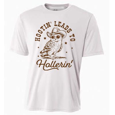 Hootin Leads To Hollerin Owl Cowboy Cooling Performance Crew T-Shirt