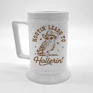 Hootin Leads To Hollerin Owl Cowboy Beer Stein