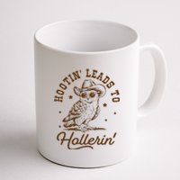 Hootin Leads To Hollerin Owl Cowboy Coffee Mug