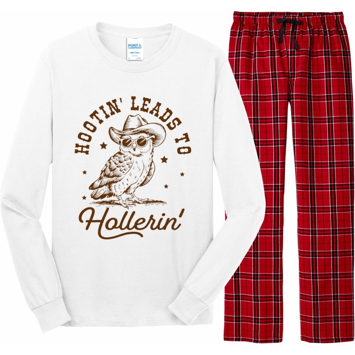 Hootin Leads To Hollerin Owl Cowboy Long Sleeve Pajama Set