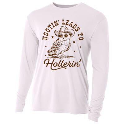 Hootin Leads To Hollerin Owl Cowboy Cooling Performance Long Sleeve Crew