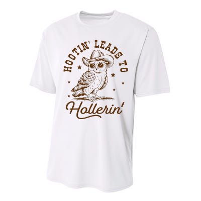 Hootin Leads To Hollerin Owl Cowboy Performance Sprint T-Shirt