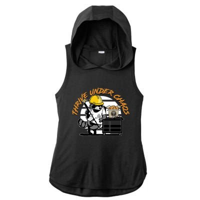 Habitual Linecrosser Thrive Under Chaos Ladies PosiCharge Tri-Blend Wicking Draft Hoodie Tank