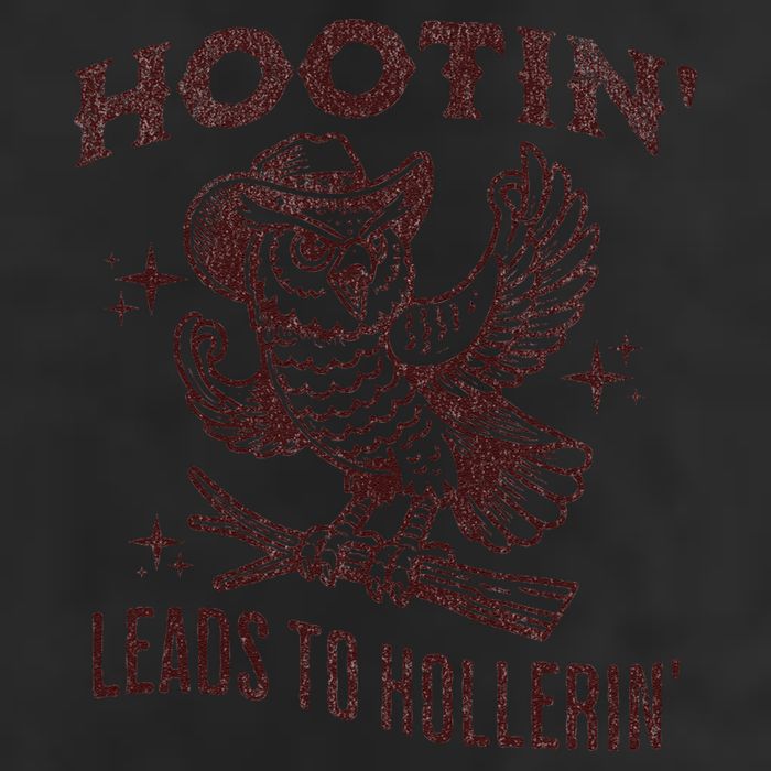 Hootin Leads To Hollerin Funny Vintage Owl Graphic Beanie