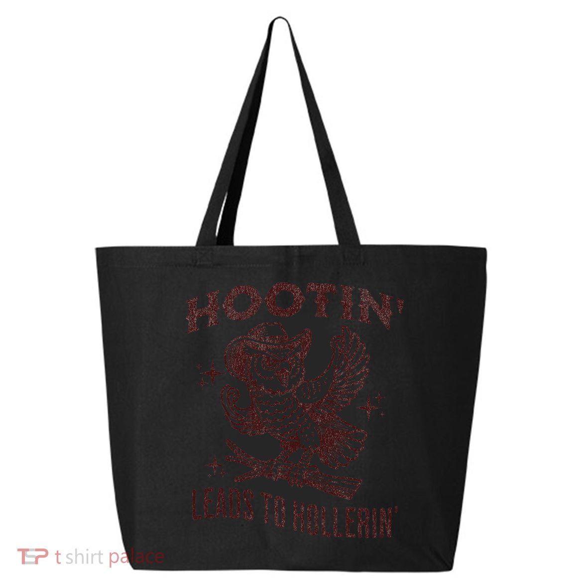 Hootin Leads To Hollerin Funny Vintage Owl Graphic 25L Jumbo Tote