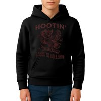 Hootin Leads To Hollerin Funny Vintage Owl Graphic Kids Hoodie