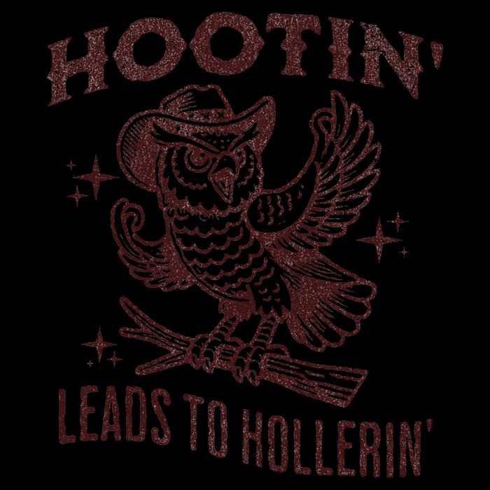 Hootin Leads To Hollerin Funny Vintage Owl Graphic Kids Hoodie