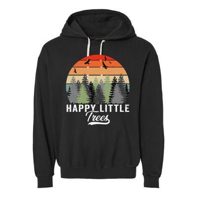 Happy Little Tree Bob Style Forests Garment-Dyed Fleece Hoodie