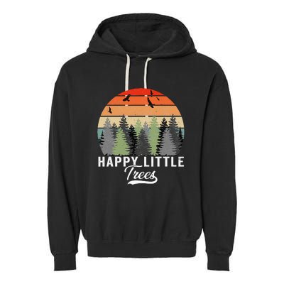 Happy Little Tree Bob Style Forests Garment-Dyed Fleece Hoodie