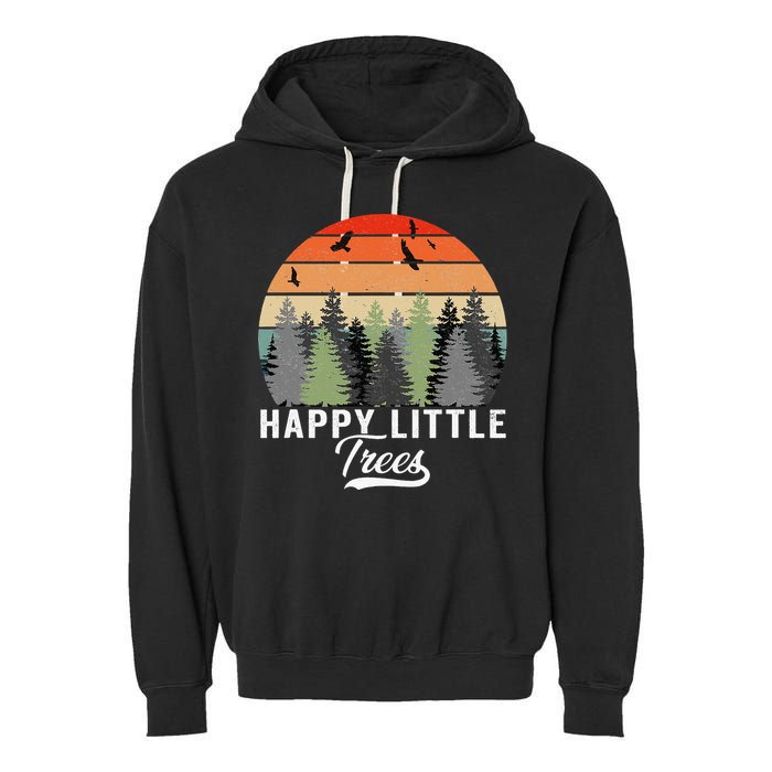 Happy Little Tree Bob Style Forests Garment-Dyed Fleece Hoodie