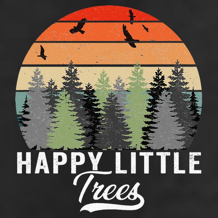 Happy Little Tree Bob Style Forests Garment-Dyed Fleece Hoodie