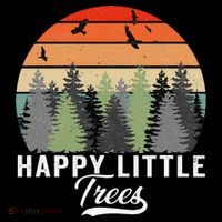 Happy Little Tree Bob Style Forests Hooded Wearable Blanket